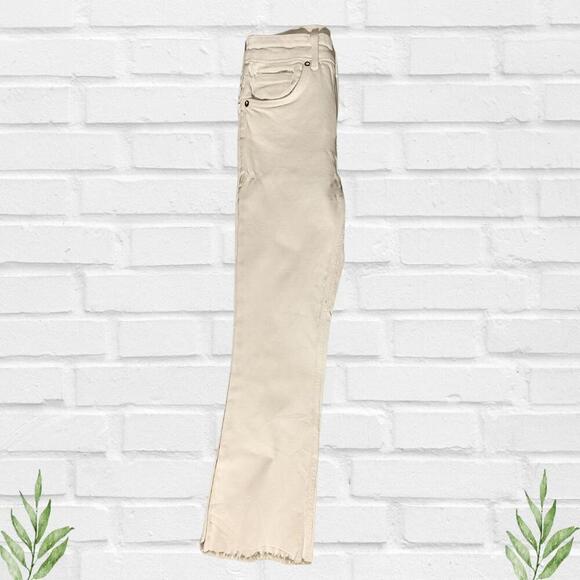 Stylish Zara White Bootcut Women's Jeans Size 4 Raw Hem - Picture 5 of 14